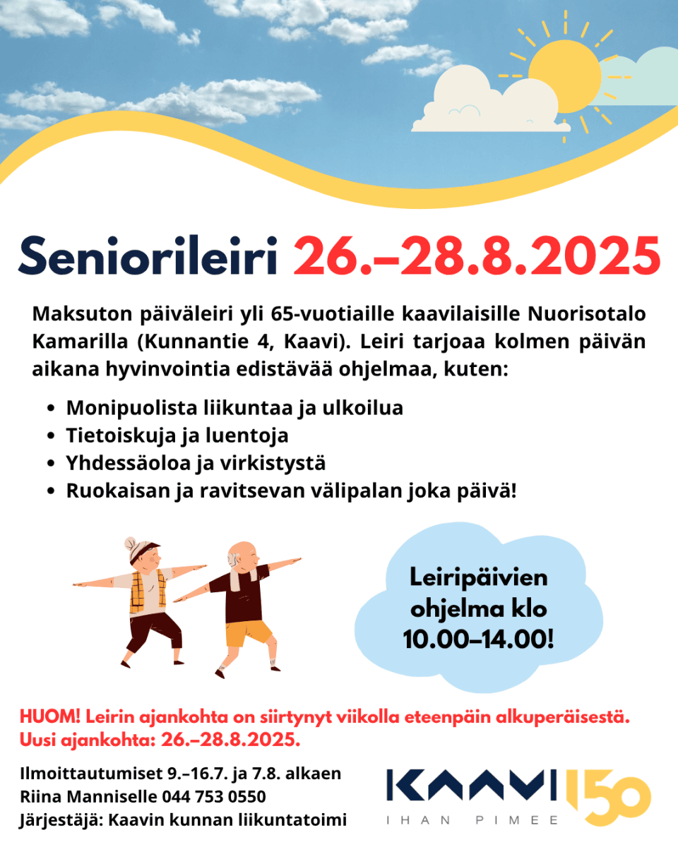 seniorileiri mainos 2 – Kaavin kunta