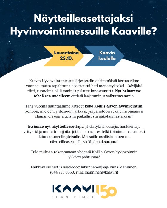 hyvinvointimessut 2025 ennakkomainos – Kaavin kunta