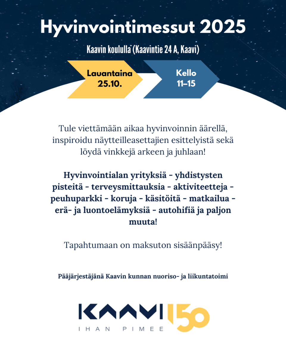 hyvinvointimessut 2025 mainos instagram postaus 45 7 1 – Kaavin kunta